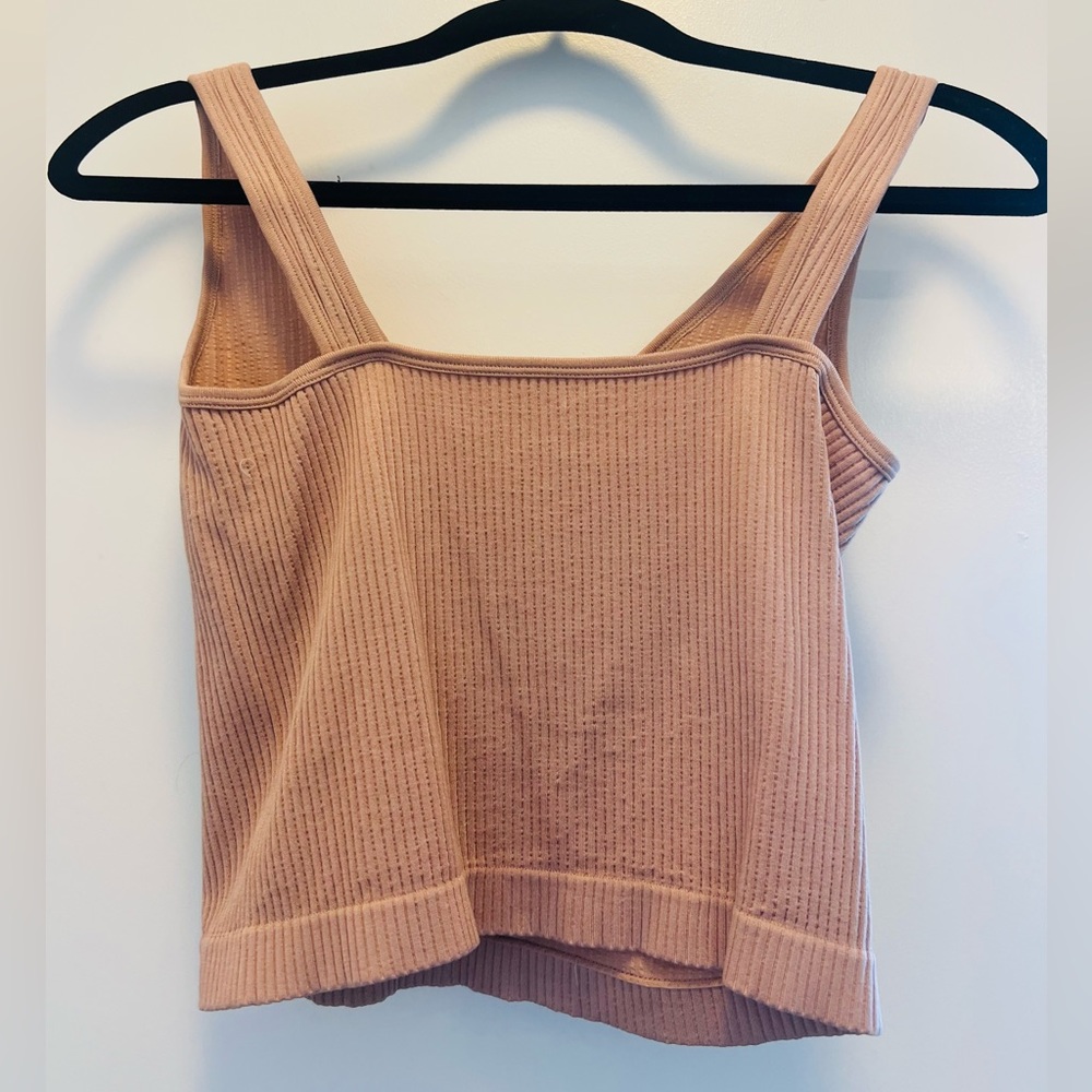 Free People Ribbed Blush/Nude Crop Tank - M/L - Picture 2 of 3